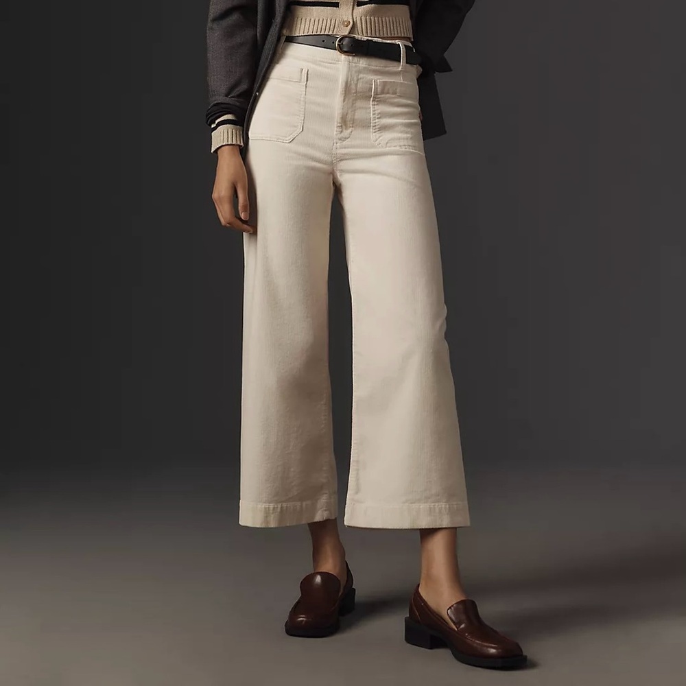 Maeve cream courdoy colette cropped pants size 26 - like new!